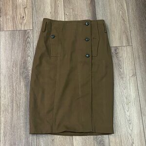 Cartonnier Buttoned Pencil Skirt in Brown | size 2